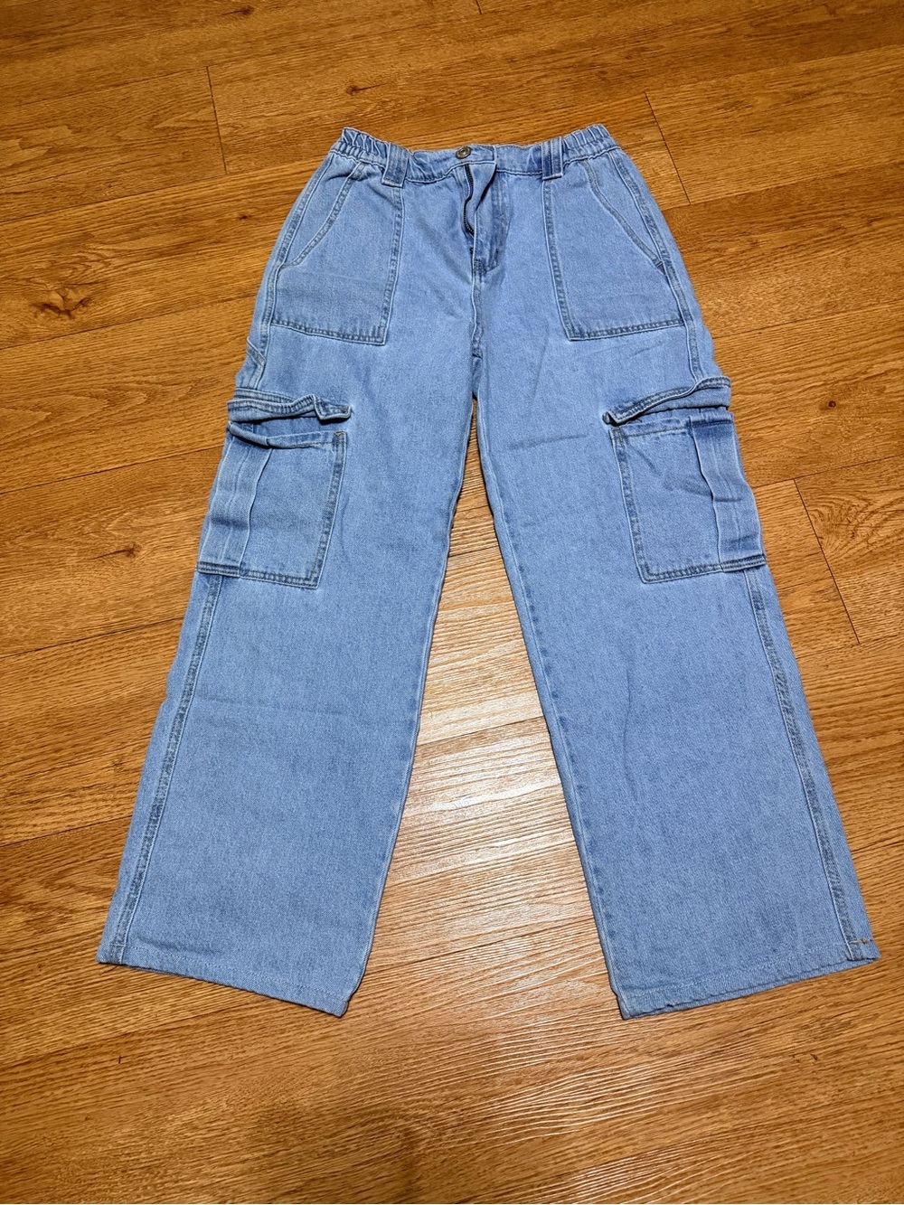 Wax Jean CollectiknLight Wash Denim Cargo Pants